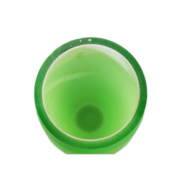 Vintage Modernist Green Cased Art Glass Vase, 7.5" Tall - Picture 6 of 10